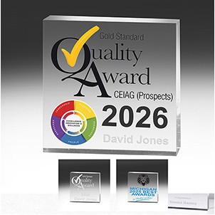 2 1/2" x 2 1/2" x 1/2" Mini Square Acrylic Paperweight - (Screen Imprint)