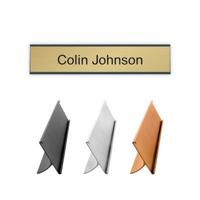Aluminum Desk Set Engraved Plate w/Holder (2"x10")